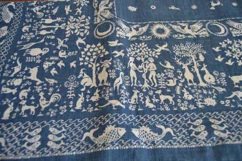 Tischtuch grobes leinen blau - tischtuch,