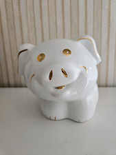 Spardose Sparschwein Deko Schwein Formano Keramik Weiß Gold