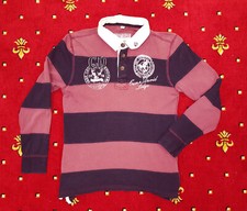 Kinder Pullover "Camp David" bordeaux/blau mit Polokragen mit Gr. 134/140