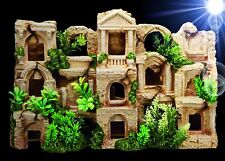 Aquarium Deko 🐠 XL ANTIKE RUINE ✚ PFLANZEN 🐠 Höhle Barsche Dekoration Zubehör