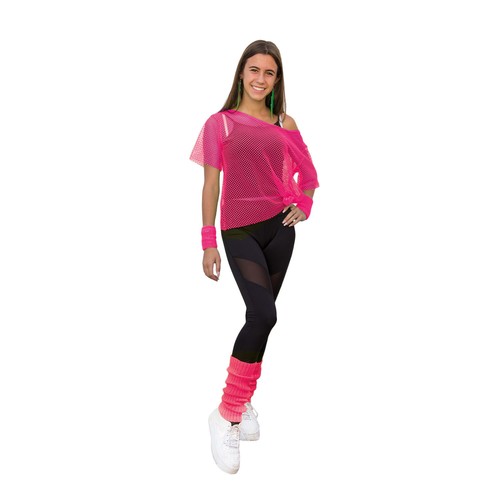 Netzshirt stulpen set neon - netzshirt, +