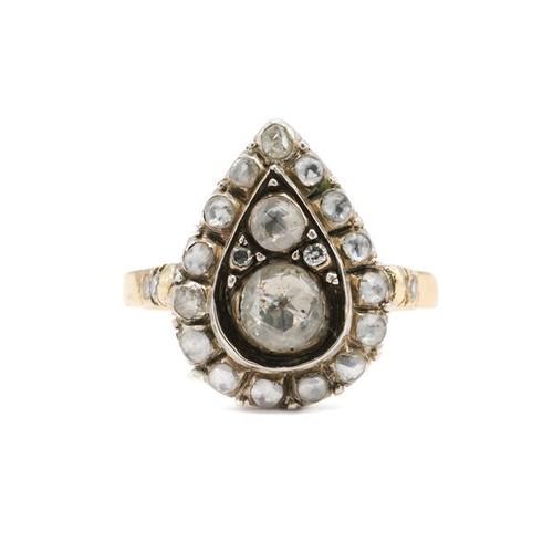 Antikring mit diamantrosen - antikring,