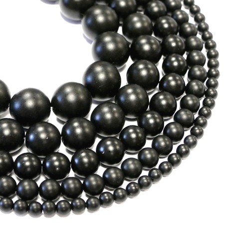 Onyx perle kugel matt - matt, schwarz