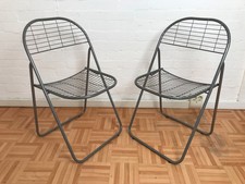 2 Vintage IKEA Aland Klappstuhl Draht 80er Niels Gammelgaard Wire Chair Stuhl 