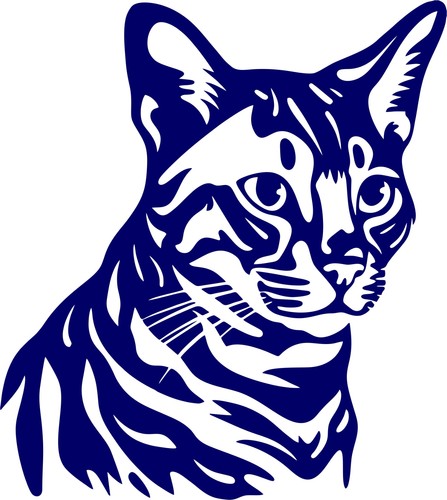 Aufkleber katze bengal - -, bengal-katze