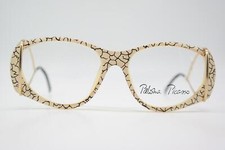 Vintage Brille Paloma Picasso 3719 40 Weiß Schwarz Braun Gold Oval eyeglasses