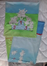 Kinder- Bettwäsche 135 x 200 Baumwolle Schäfchen  neuwertig