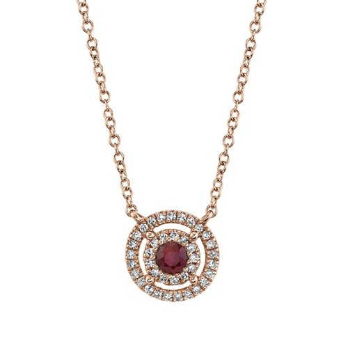 14k rosegold rubin diamant - 14k,