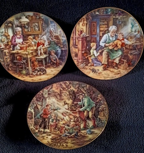 Weimar porzellan wandteller - 3x,