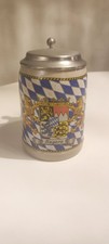 Bierkrug mit Zinndeckel Sammelstück von Seltmann mit Bayern Wappen