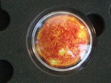 USA Sonnensystem- Sonne 1 oz Silber gewölbt color in Sammlerbox nur 1500