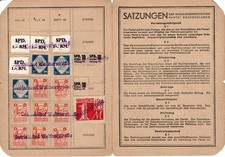 SPD/SED Mitgliedskarte Dresden-Cotta.Mitgliedsbuch.Beitragsmarken.Spendenmarken