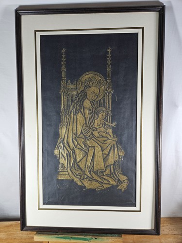 Vintage messing reiben madonna - messing,