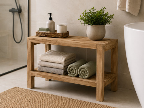 Badezimmer beistelltisch teak - badezimmer,