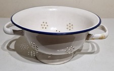 Altes großes Emaille Sieb Nudelsieb Durchschlag schwere Qualität Email