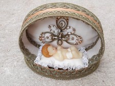 Fatschenkind Jesus Spanschachtel Wachs Gold