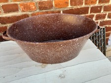 Alte kleine Emaile Wanne für Pflanzschale Dekoration