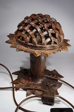 ungewöhnliche vintage Keramik Leuchte / Sonnenblume - Signiert