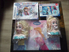 FROZEN, Konvolut, Elsa, 2x Frisierkopf, 2x Puzzle, Schreibtischunterlage