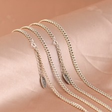 I05 Halskette Flachpanzerkette 3 mm Sterling Silber 925 Länge wählbar