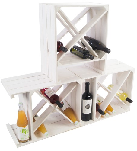 3er set weinregal weiß - 3er,
