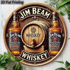 Blechschild rund Jim Beam Whiskey Vintage Retro Metallschild TEL3184