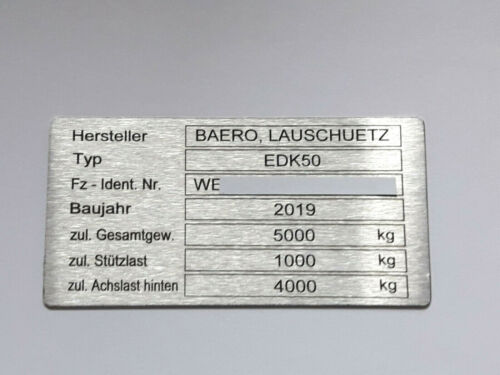 Typenschild anhänger mit - typenschild,,
