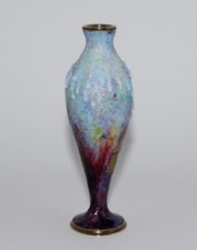 SELTENE ART DECO EMAILLE VASE JULES SARLANDIE LIMOGES FAURÉ ÄRA ENAMEL FRANCE