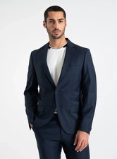 ANZUG THEO WORMLAND 54 BLAU SCHURWOLLE RAFF SLIM DESIGNER SUIT