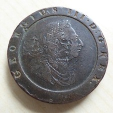 1797 George III Cartwheel Twopence Münzzähler gestempelt M - I M ? (myrefn12913B)