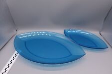 Tupperware Eleganzia Servier Platten 2 x  Blatt blau