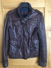 Jagger & Evans Lederjacke Bikerjacke rotbraun Gr. 38 weiches Leder