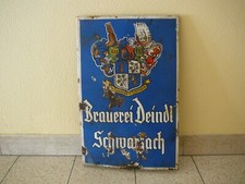 Emailschild Reklameschild Schild Brauerei Deindl Schwarzach Niederbayern