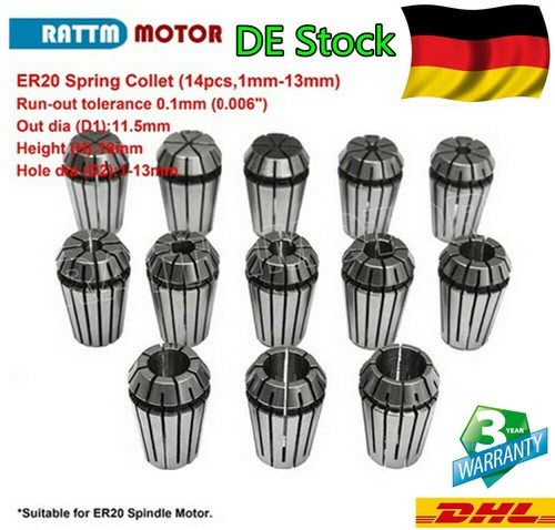 14pcs er20 collet - er20, 1mm