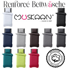 2-tlg Renforcé Uni Bettwäsche 135x200 155x220 Kissenbezug 100% Bw 11 Farben