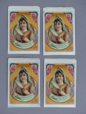 4 alte Verkaufstüte Reklame ALMA Zahnpulver Zahnarzt Chromolitho um 1910