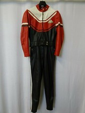 Damen Vintage Ecosport 1970er 2-teiliger Leder Motorradanzug Größe UK14 EU42