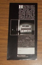 Seltene Werbung vintage LUXMAN L-410 Duo Beta DC-Vollverstärker HiFi 1984