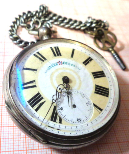 Silberne gebrauchte taschenuhr - silberne,
