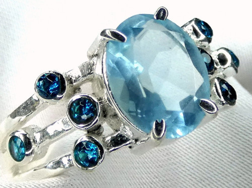 Blautopas ring 925 - ring, silber