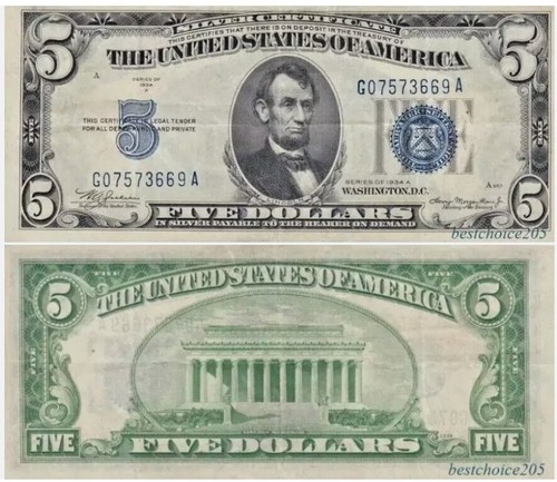 Silver certificate dollars - certificate:, 5
