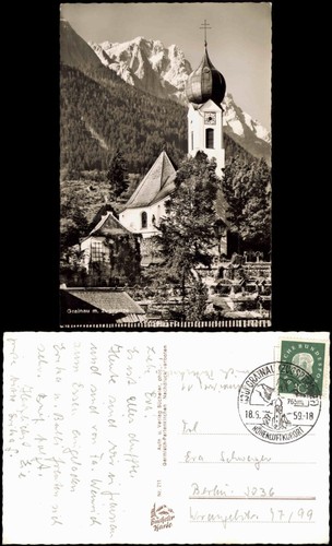 Ansichtskarte grainau kirchem - grainau,