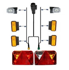 XXL Anhängerbeleuchtung SET - 13 PIN Kabelsatz - LED Position u. Umrissleuchten 