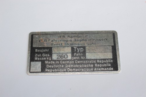 Typenschild simson plakette - simson,