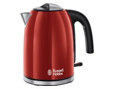 Russell Hobbs Wasserkocher Teekocher Heißwasser Edelstahl rot 2400 Watt 1,7Liter