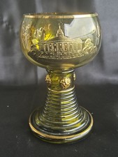 Vintage, um 1970, Deutscher Römer Glas Weinkelch, vergoldete Dekoration. Sehr guter Zustand.