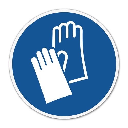 Aufkleber handschutz benutzen - aufkleber,