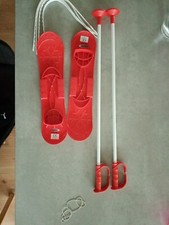 Ski Kinderski Babyski Lernski Ski Sport aus Kunststoff 40cm mit Stöcken Rot