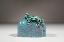 Chinesisches Porzellan Wassergefäß Schreibtisch Drachen Qing-Dynastie 19. Jh.