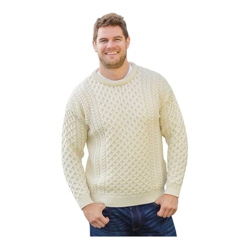 Herren aran pullover natur - herren,